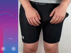 Huge Cock Hands Free Anal Vibrator Cumshot In Tight Pants