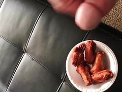 Cum on wings and eat.MOV