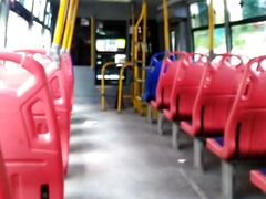 Extreme straw with milk on the bus