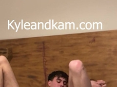 Brit nubile homosexual duo make love on couch with cum shot endings