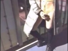 Asian Crossdresser Cums Outside