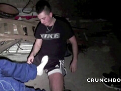 Badboy fucked with sneakers domination by another scally lad