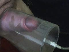 Pumping my cock into an enormous tube