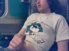 Horny Young Guy Wanks & Cums On Train
