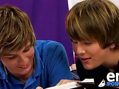 Emo twinks make out and give blowjobs instead of studying