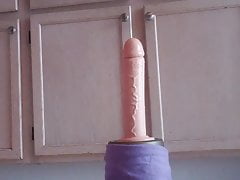 BlackAmazonCD riding a dildo in pink lingerie and heels