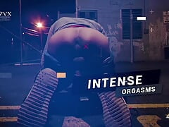 Risky Fucking Outside Stairs Masturbating