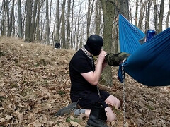 Feet in forrest.