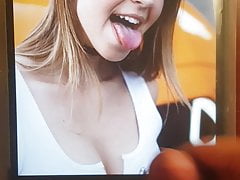 Slutty blonde cumtribute