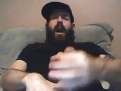 Hot bearded horny wanker