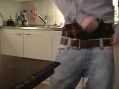 Youngster Sagger Shoots a Stream on the Table