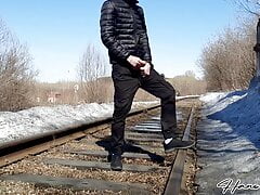 boy flooded the rails with sperm