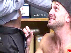 Give Me A Blowjob If You Want Your Job Back - ebony gay Cop Blackmails heterosexual Cop