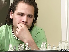 Chess playing leads to gay cock riding