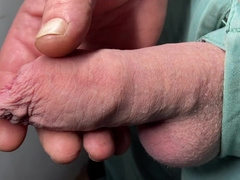 Foreskin close-up - completing with jizz flow