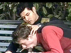 Retro outdoor gay movie with Fernando Leone and Guilhem Thomas