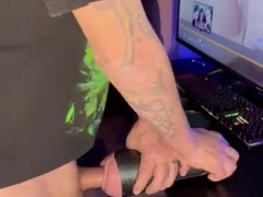 Morning jerk off sesh with plastic cooter, wishing it was real