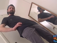 Gay-For-Pay first-timer Mickey Waters masturbates off and pops on mirror