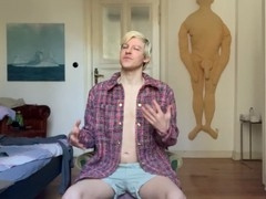 Twink crossdresser takes raw big twink cock in wild blowjob action