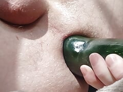 Close up Anal Stretching with Big Toy