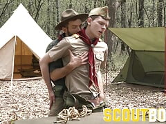 ScoutBoys Hairy scoutmaster seduces and breeds horny twink