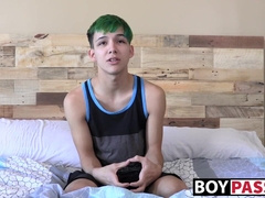 After interview Cole Patrick jerks his big dick for you