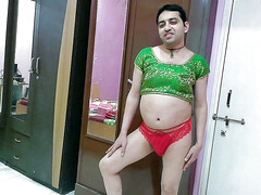 Sweet sissy crossdresser femboy Sweet Lollipop in a top and pantie.