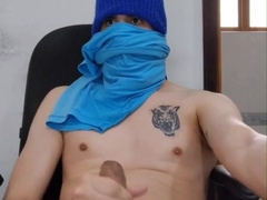 hooded fellow wanking off