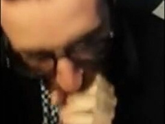 Bearded Dude Deep-throats Multiracial Hard-on in a Public Rest room