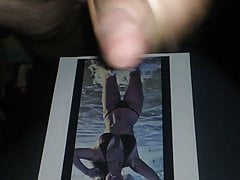 cum tributing a sexy bikini blonde