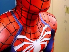 spiderman fap off and jism in ps4 replica suit