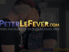 Asian daddy Damian Dragon stretches Axel s ass with cock and fist