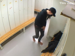 Horny Dude Jerking Off In The Locker Room