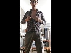 Fag Pepe Stripping, Jerking And Riding His Dildo