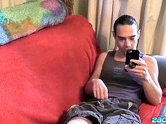 Hottest jock Zack Randall cums after jerking his thick salami