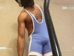 Hard-bodied muscle hunk Reece From Brum flexes in a workout compilation