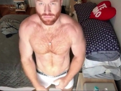 Ginger Grizzly Seth Forena Sofa Faps His Stiffy Until He Ejaculates