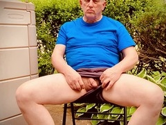 Jacking off in the backyard