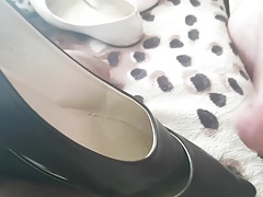 Wifes black flats cumed