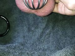 POV from big to micro chastity cage