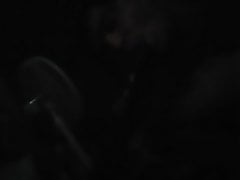 Blowing black dildo