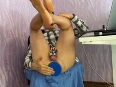 Hottest anal play session with a bootie servant, an ass master, and a collection of top-notch toys