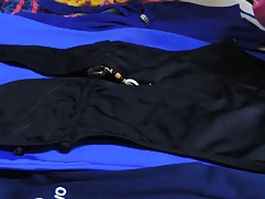 cum on swimsuit lycra black.