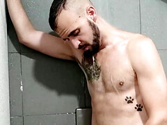In the gym shower