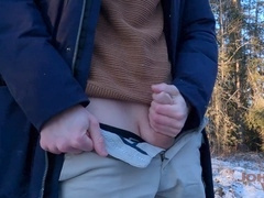 Risky public, outdoor masturbation, public flashing