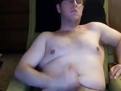 Chubby nerd cub stroking