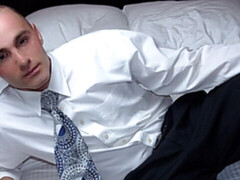 Bald-headed hottie Brother Ward jerking off on a spacey bed