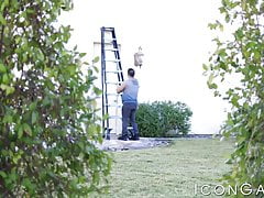 Big dick Draven Navarro outdoor drilling sexy jock Johnny B