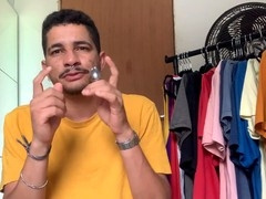 Solo session with gay anal toy and plug