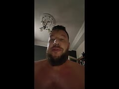 Sweaty Russian bear growls when he cums in a guy